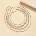 2021 Einfachheit mehrschichtige Charmekette Frauenhalskette, kundenspezifischer vergoldeter Halskettenschmuck
